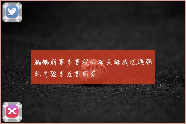 鹈鹕新赛季赛程公布关键战连遇强队考验季后赛前景